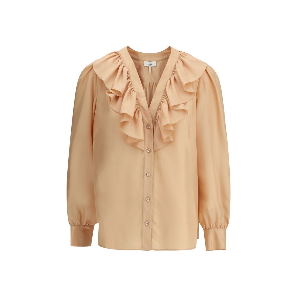 Chemise Chloé Habotai volants crème