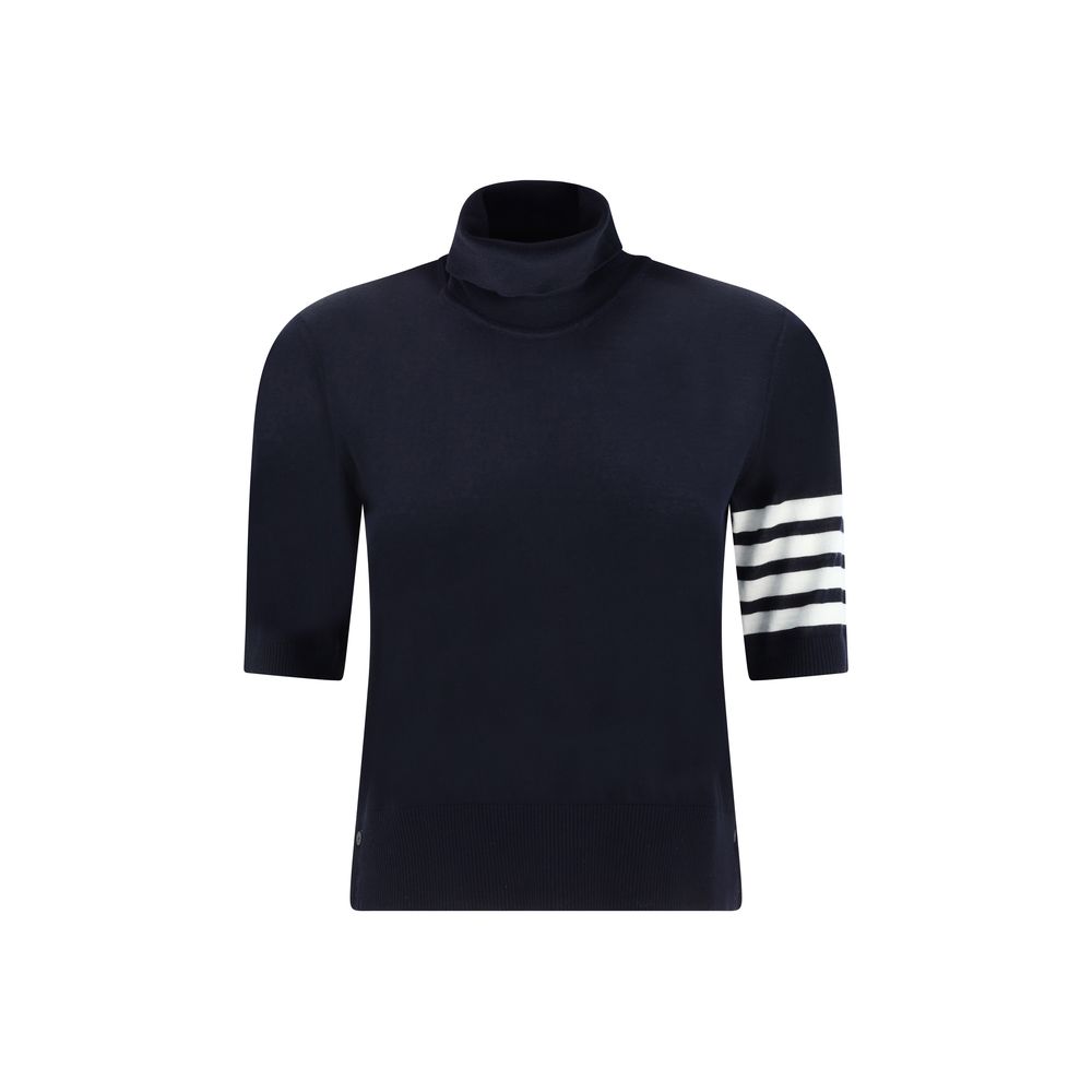 Pull Thom Browne col roulé gris