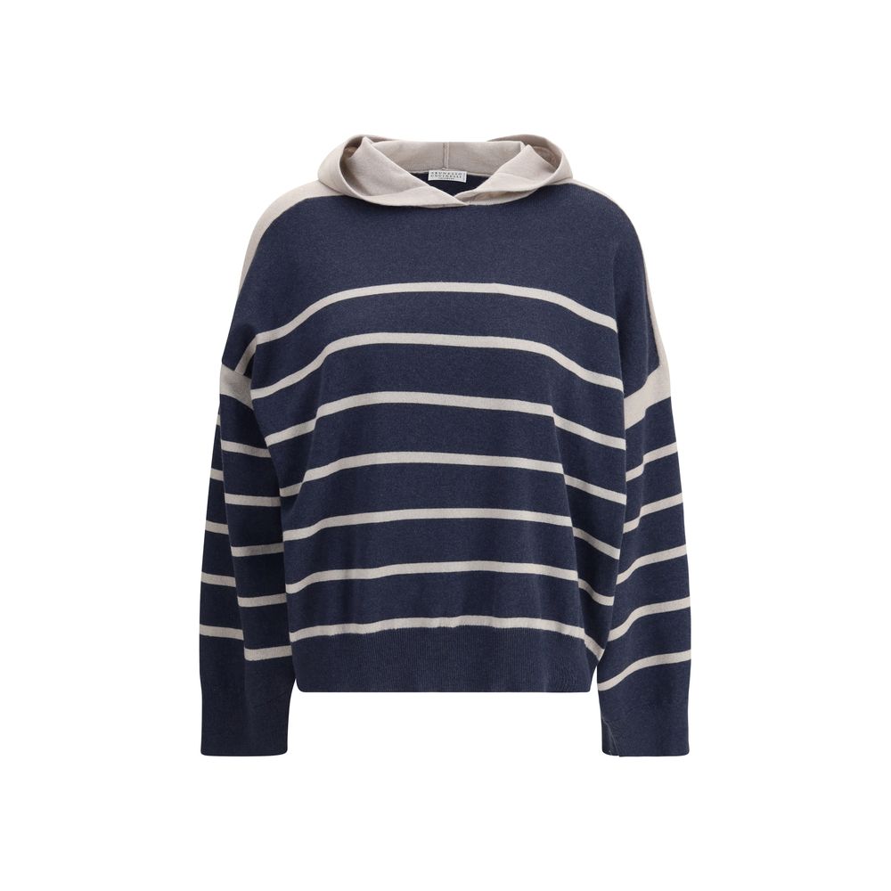 Sweat à capuche Brunello Cucinelli rayé
