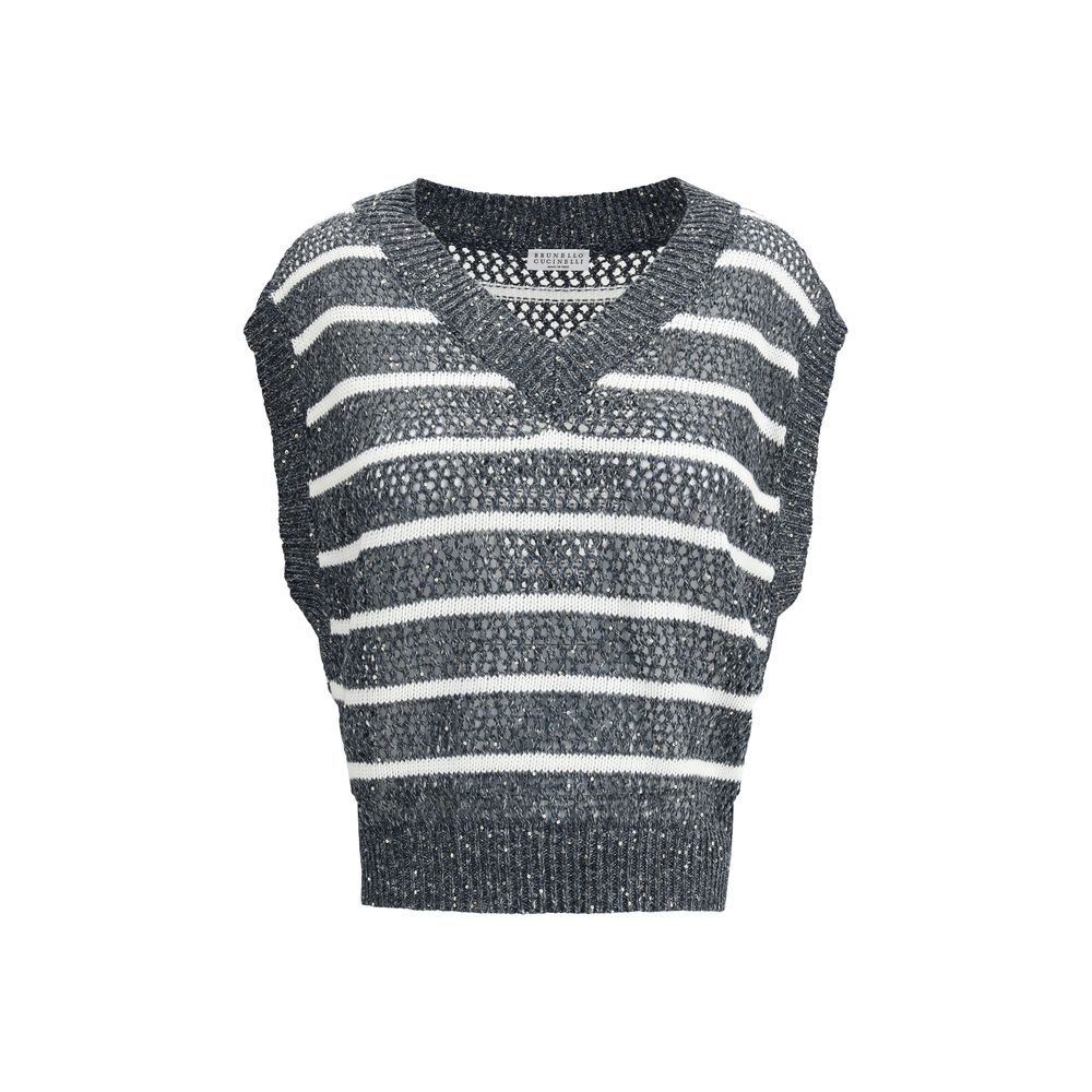 Gilet Brunello Cucinelli rayé multicolore