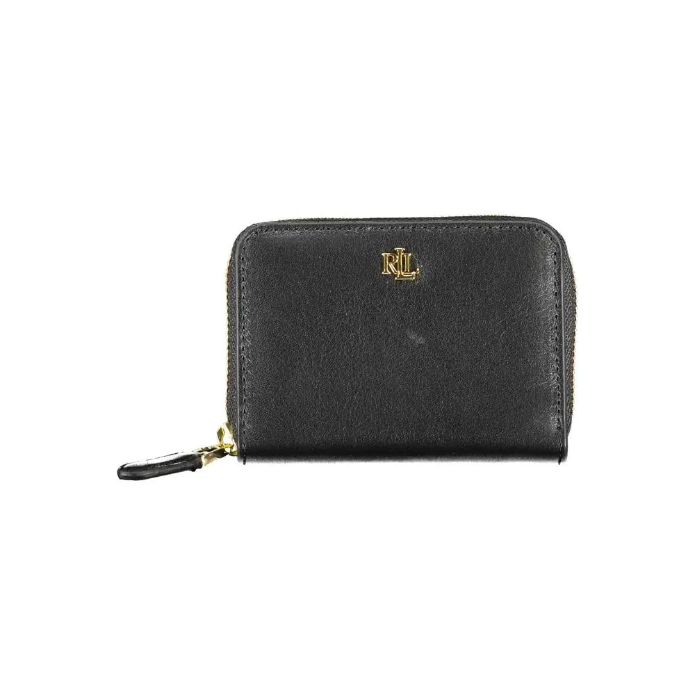 Portefeuille Noir Cuir 2 Compartiments Ralph Lauren