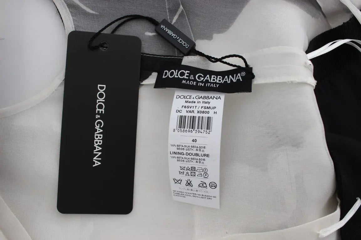 Robe Dolce & Gabbana floral noire et blanche Dolce & Gabbana