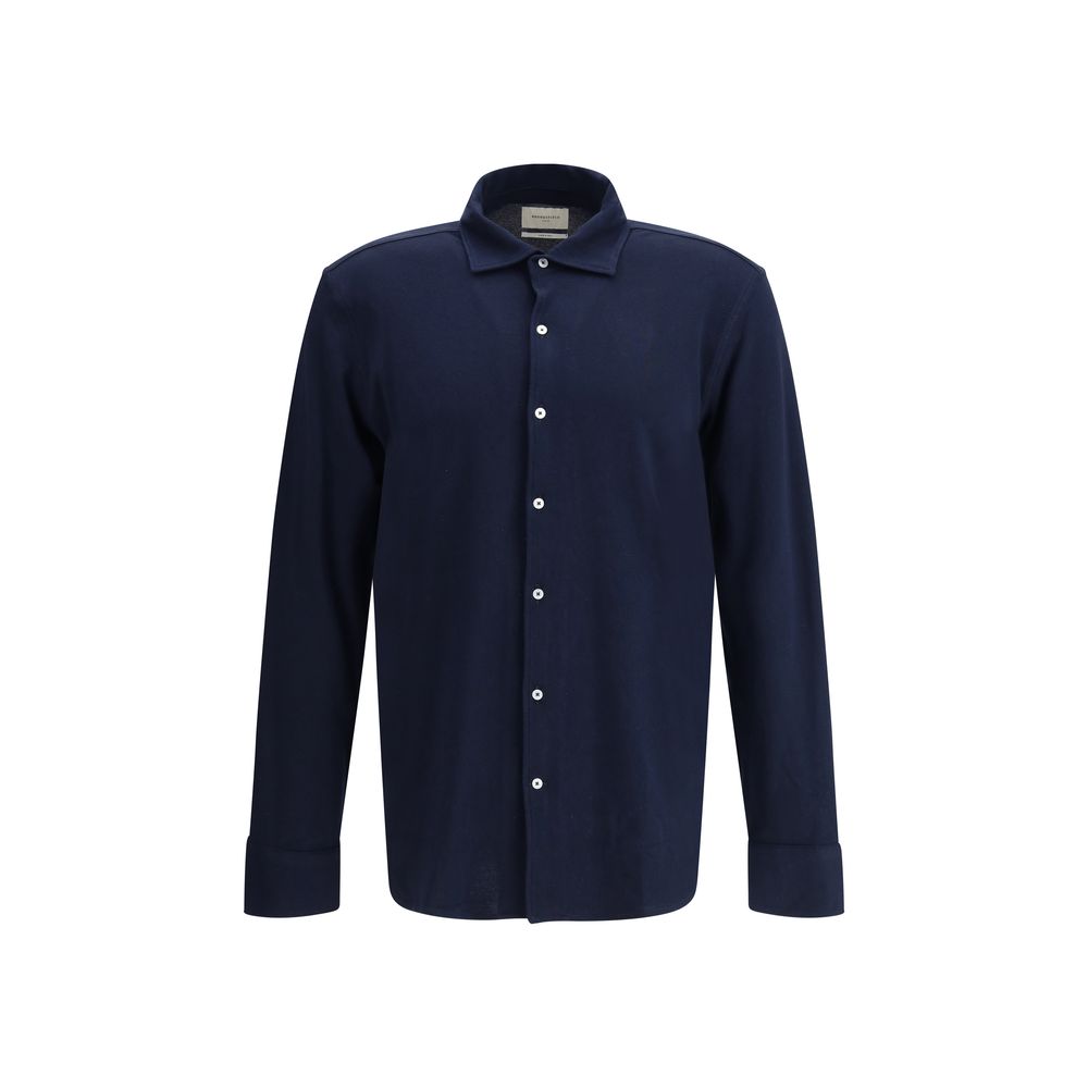 Chemise Brooksfield à col cubain blanche