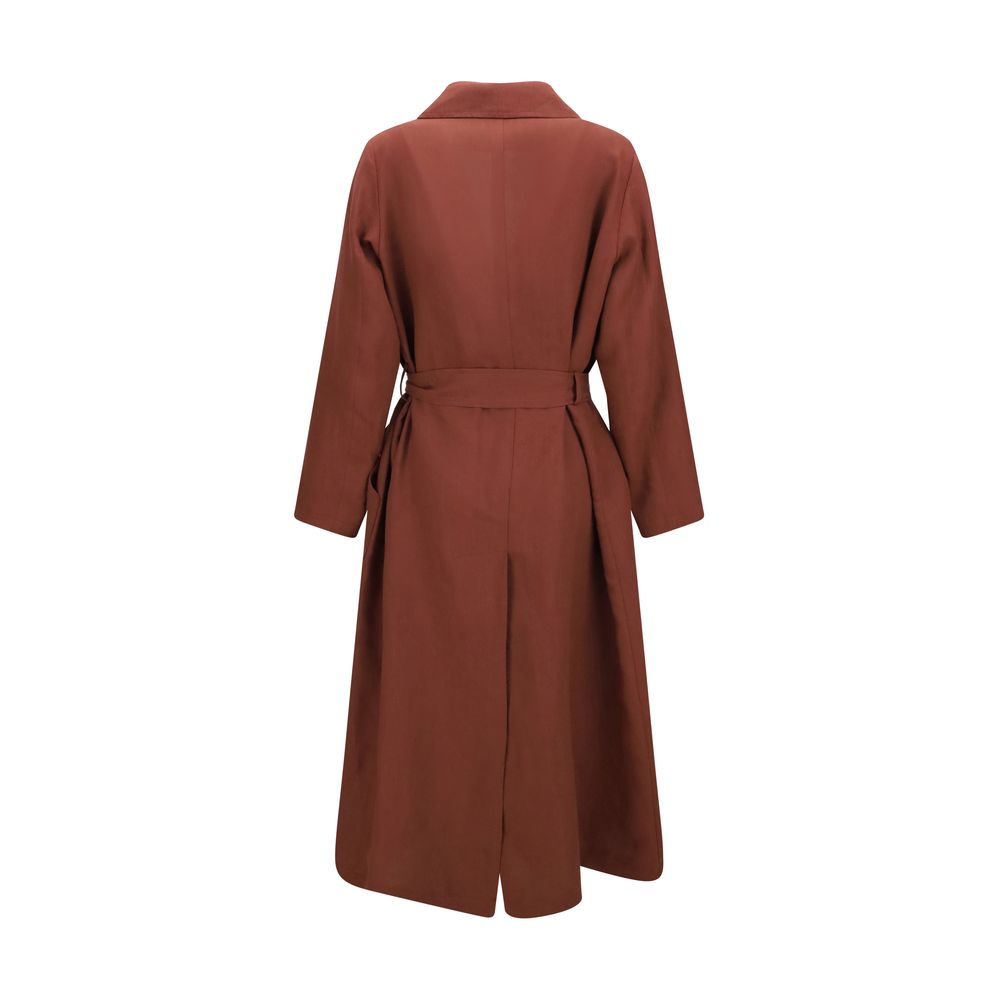 Manteau forte_forte ceinturé beige
