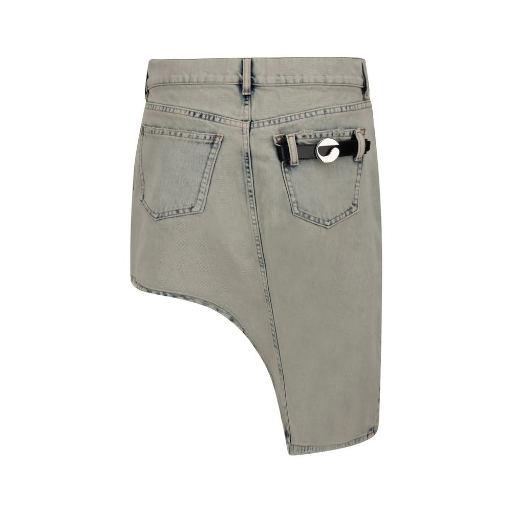 Jupe en denim Coperni asymétrique bleue