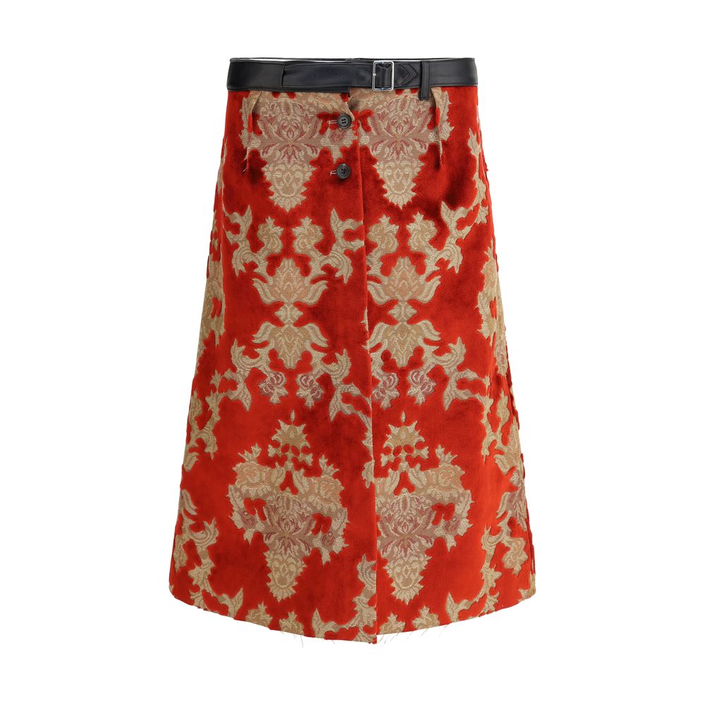 Jupe midi Undercover brocade multicolore