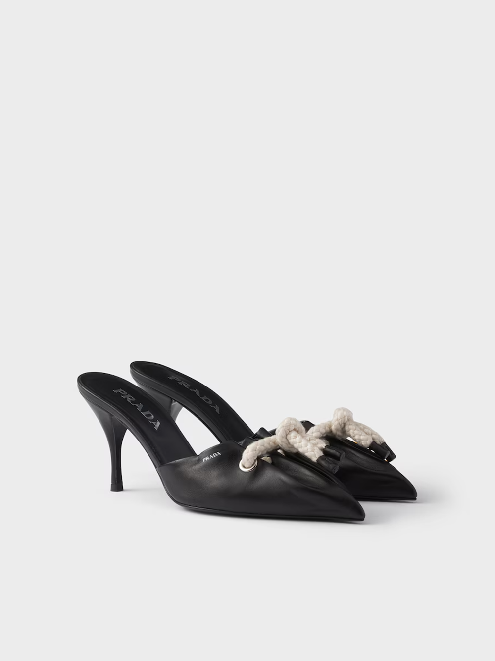 Sandales Prada avec corde noires