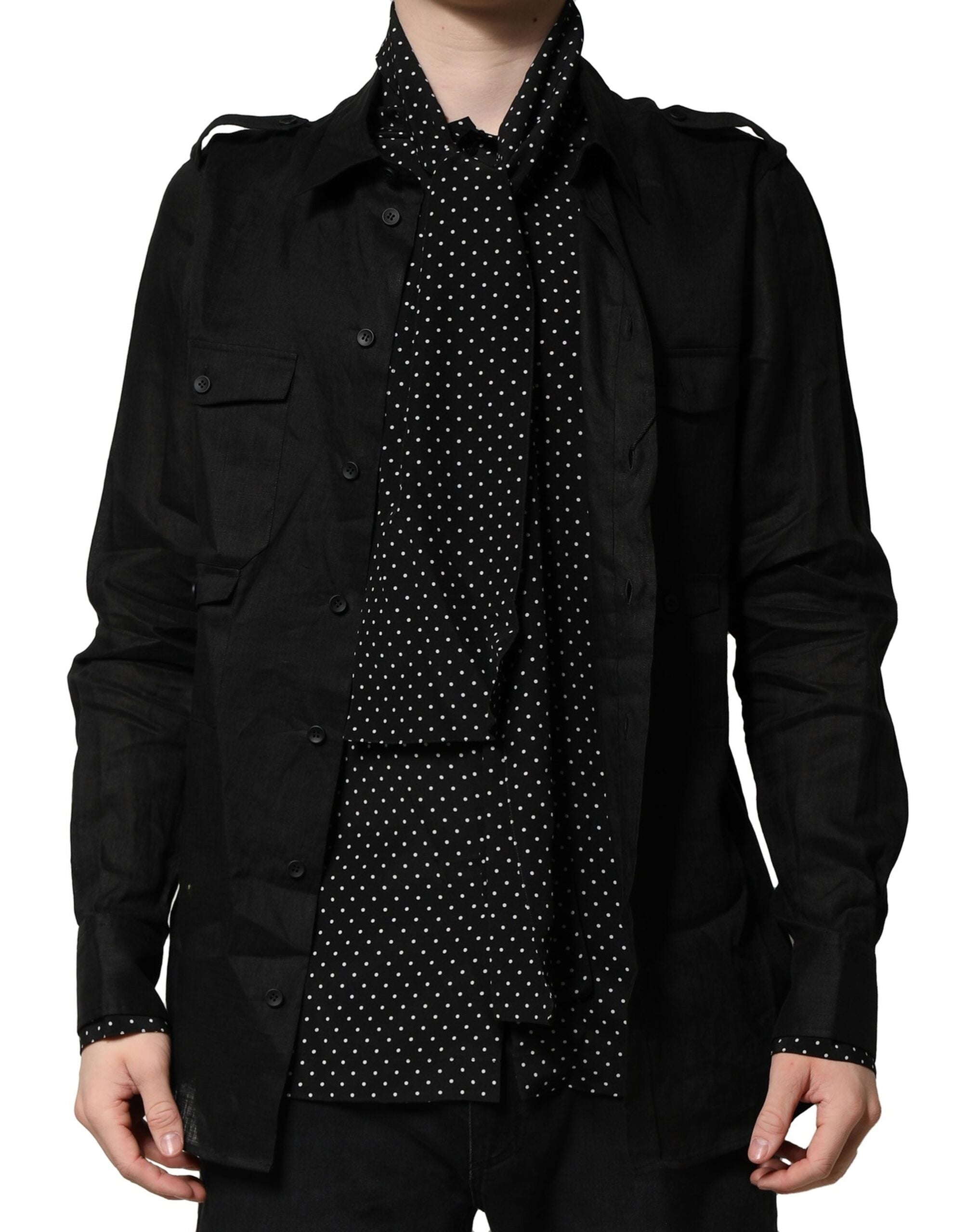 Chemisier Dolce & Gabbana noir à pois