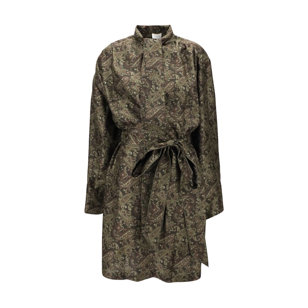 Robe courte Saint Laurent lavallière verte