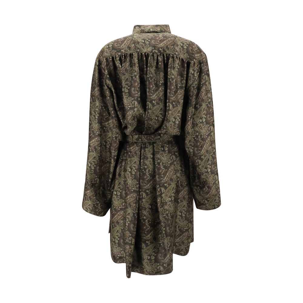 Robe courte Saint Laurent lavallière verte