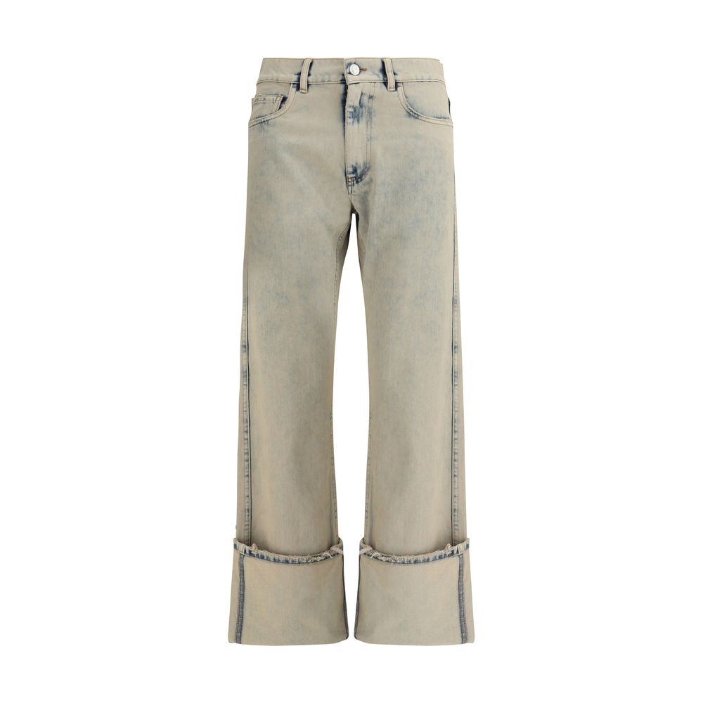 Jeans Coperni Boyfriend avec revers bleus
