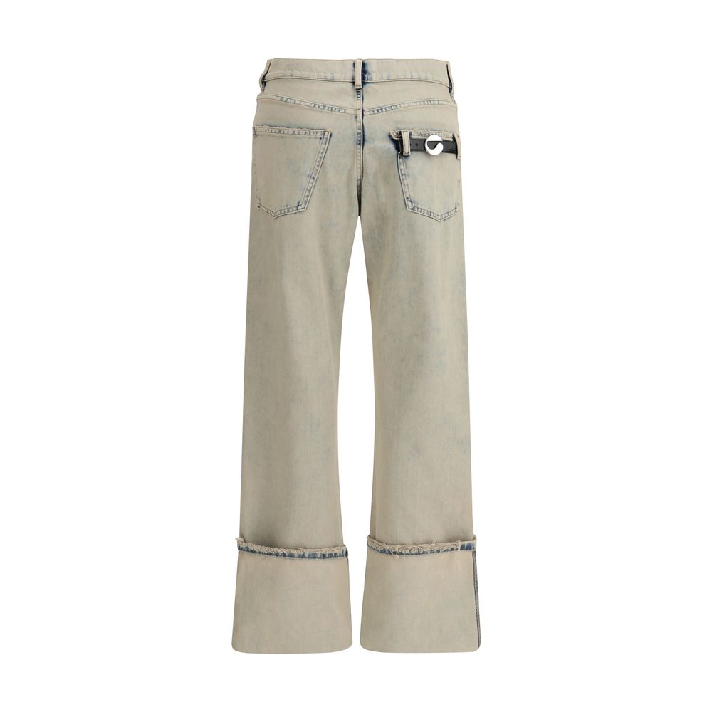 Jeans Coperni Boyfriend avec revers bleus