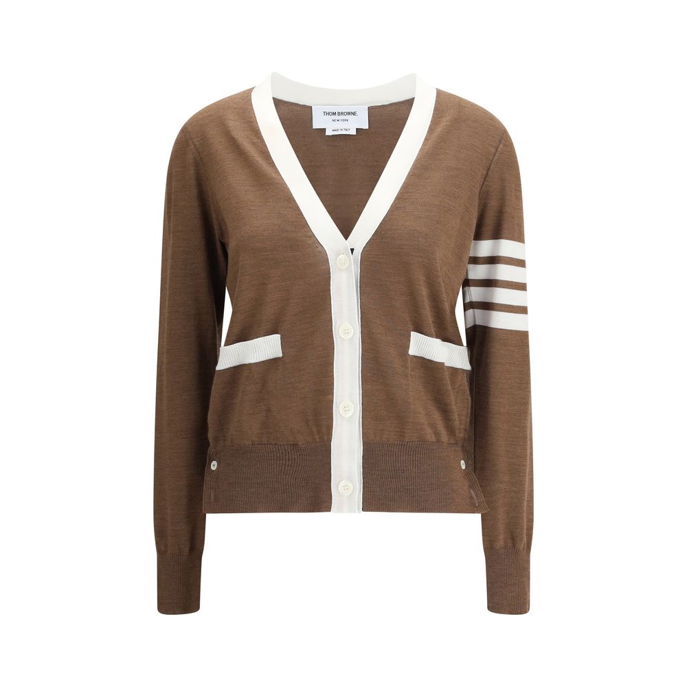 Cardigan Thom Browne V-neck bleu