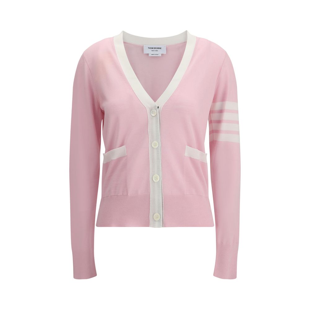 Cardigan Thom Browne V-neck bleu