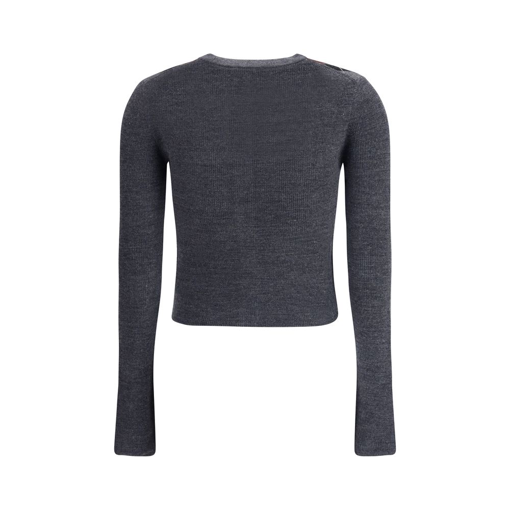 Cardigan Ganni Check gris