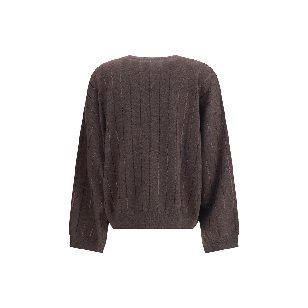 Pull Brunello Cucinelli à sequins gris