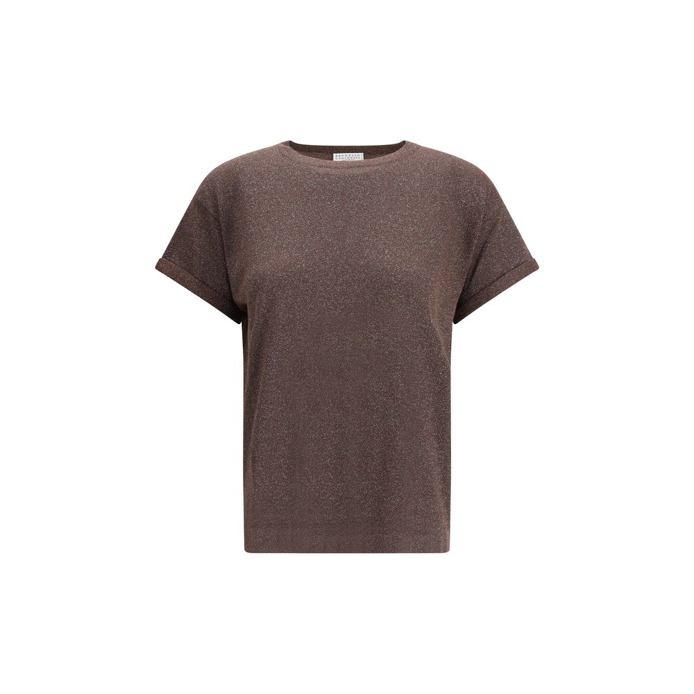 T-shirt Brunello Cucinelli Lurex argenté