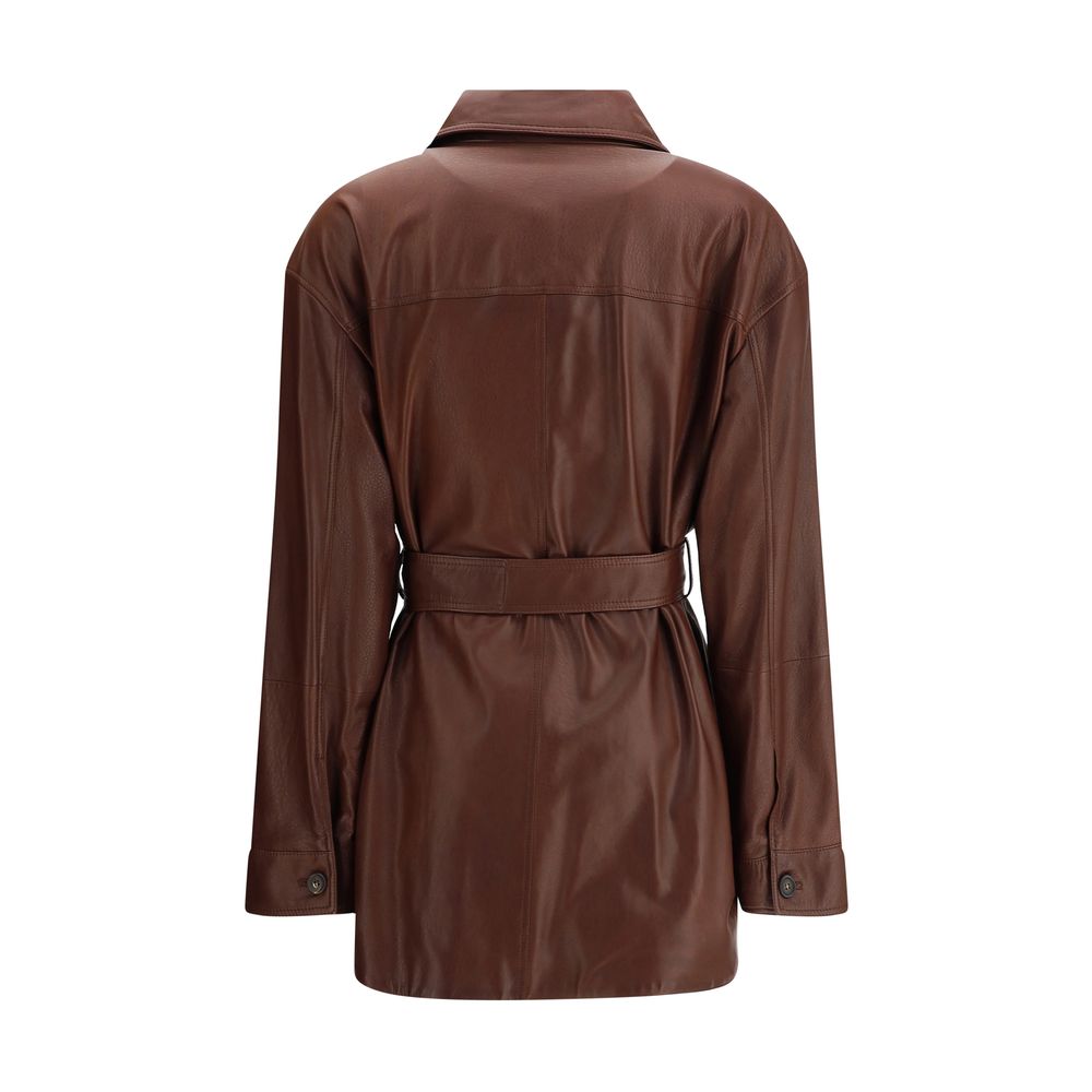 Veste Brunello Cucinelli Saharan cuir caramel