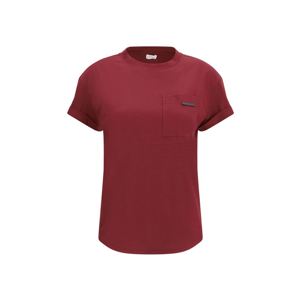 T-shirt Brunello Cucinelli blanc à détails noirs