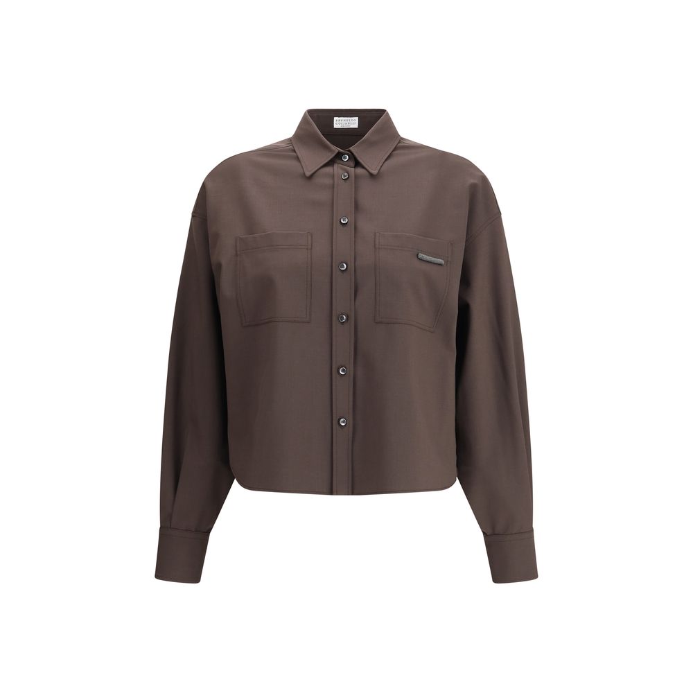 Chemisier Brunello Cucinelli en laine grise