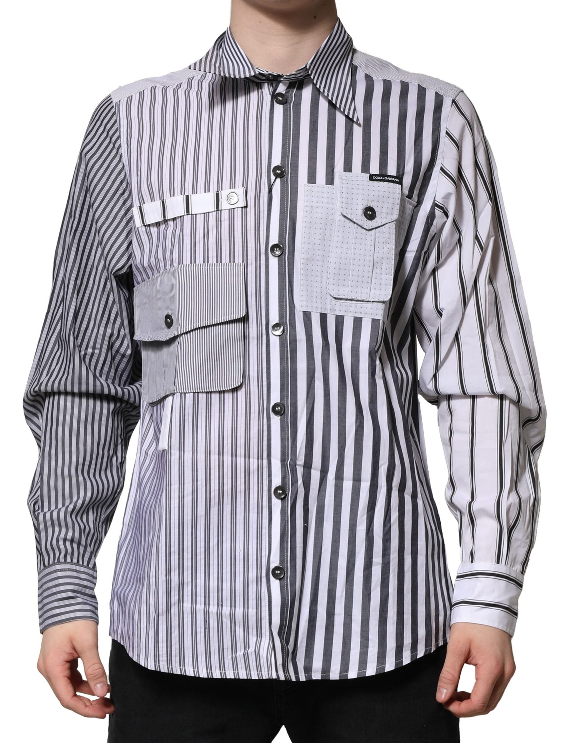 Chemise Dolce & Gabbana rayée grise et blanche