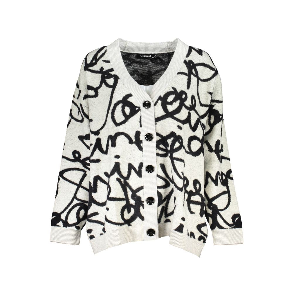 Cardigan Desigual V-Neck blanc