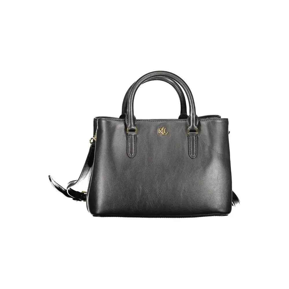 Sac à main noir cuir Ralph Lauren