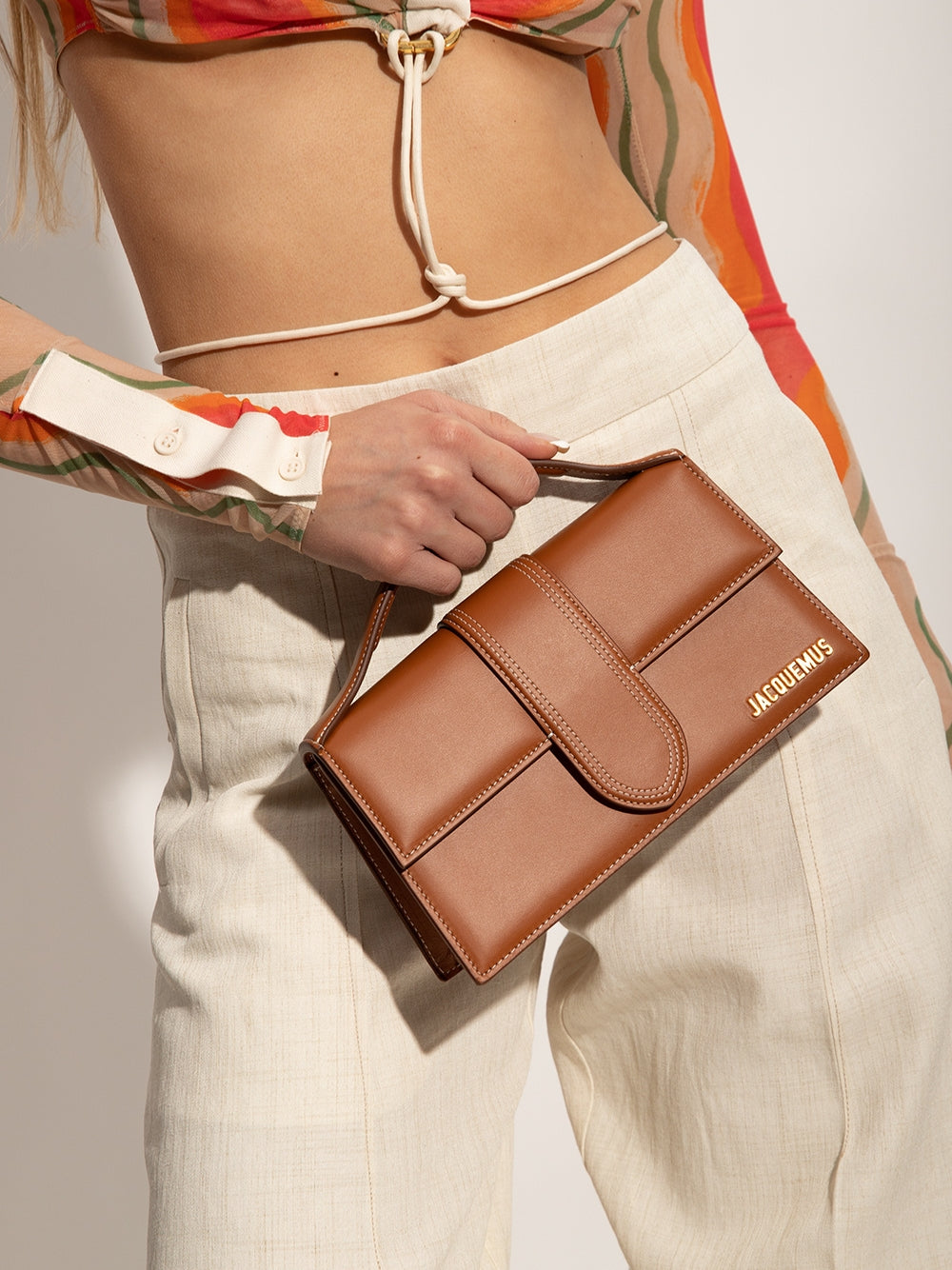 Sac Jacquemus Le Grand Bambino marron clair