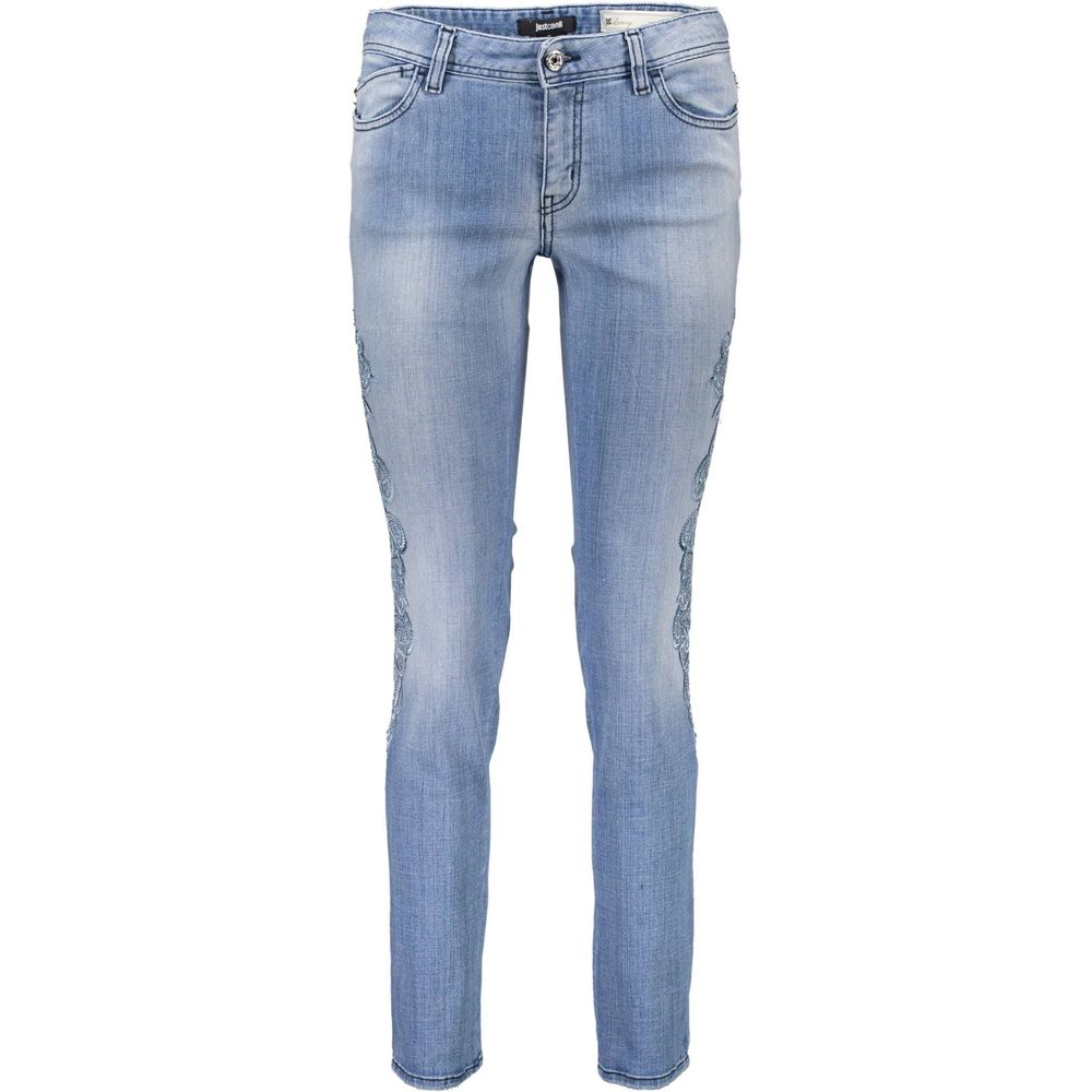 Jeans Just Cavalli brodés bleu clair