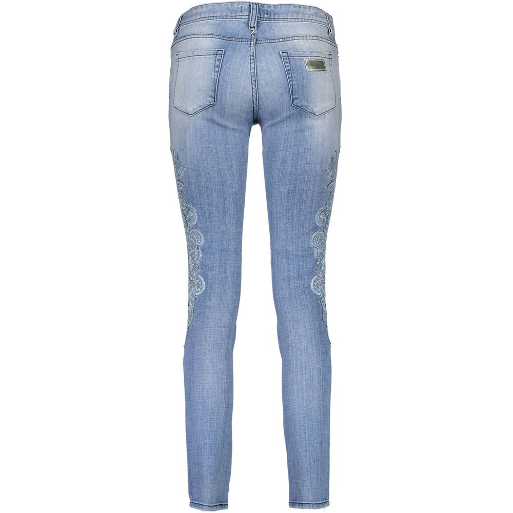 Jeans Just Cavalli brodés bleu clair