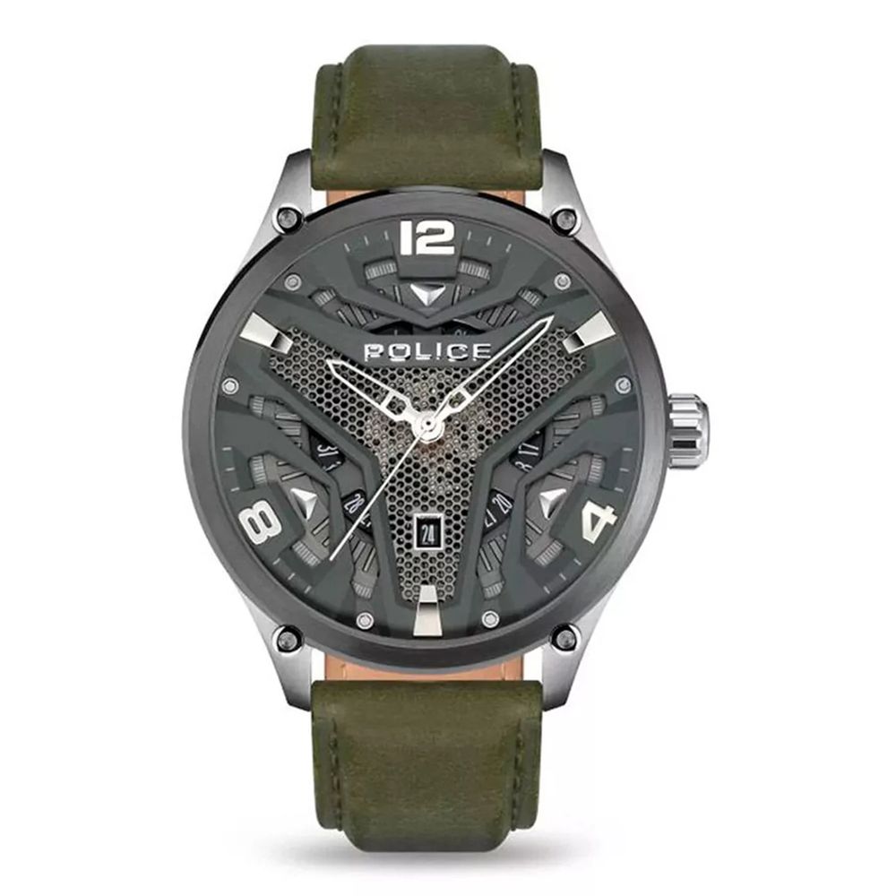 Montre en cuir verte