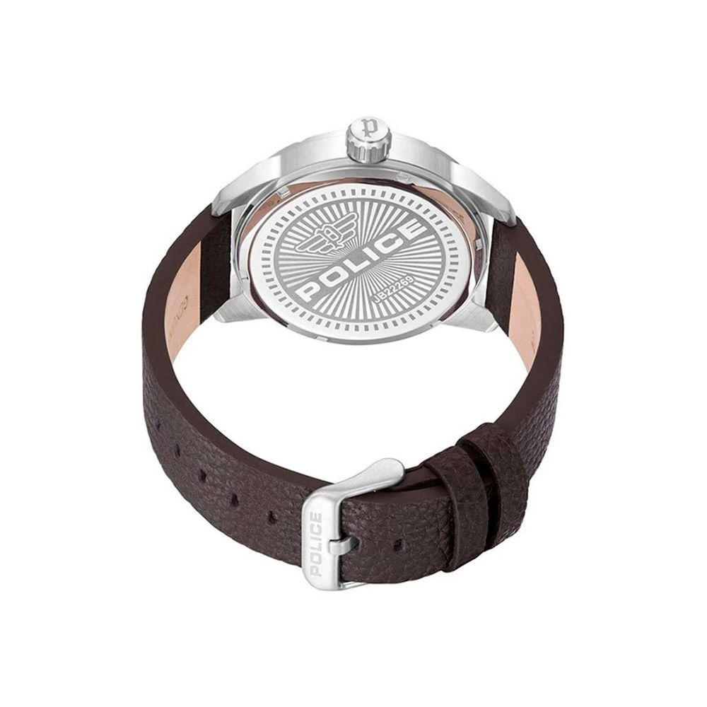 Montre Police Neist verte brun cuir
