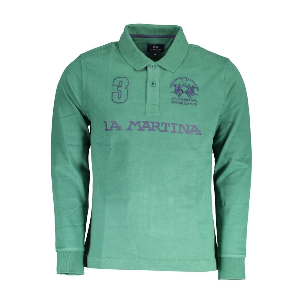 Polo La Martina à manches longues vert