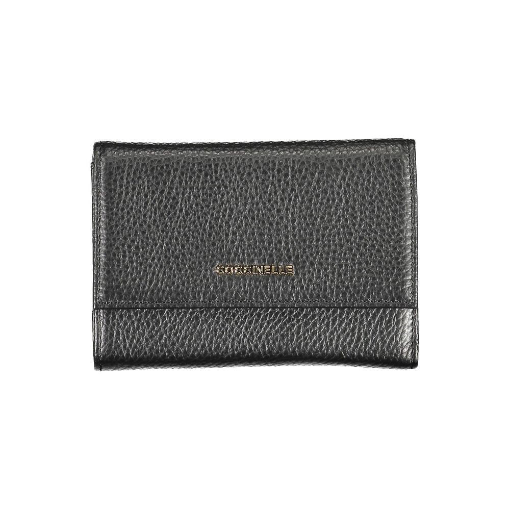 Portefeuille Coccinelle en cuir noir