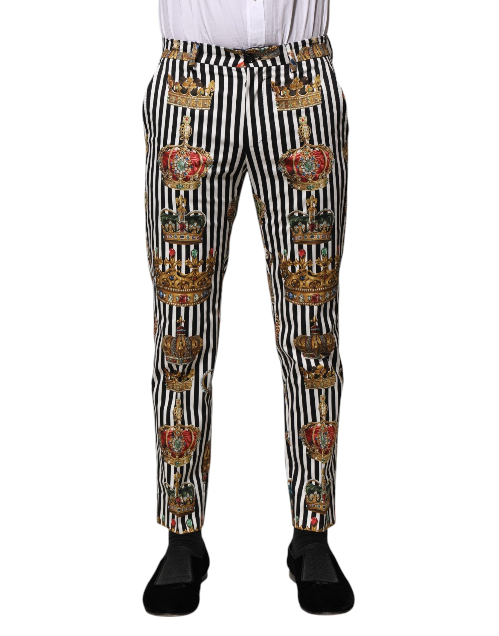 Pantalons Dolce & Gabbana à rayures noir et blanc