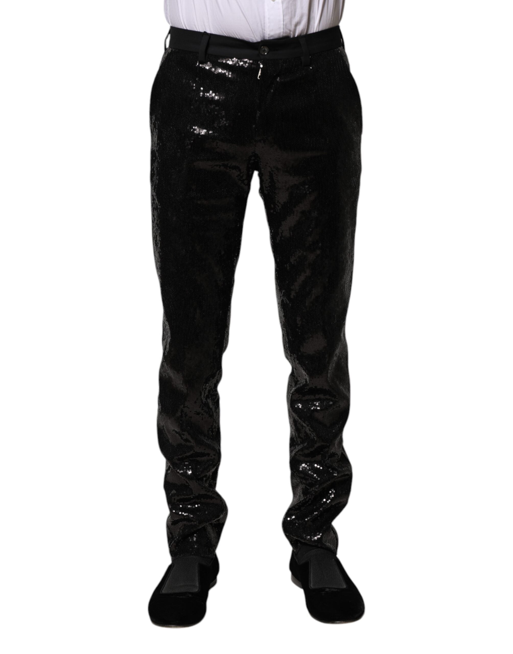 Pantalons Dolce & Gabbana noirs à sequins