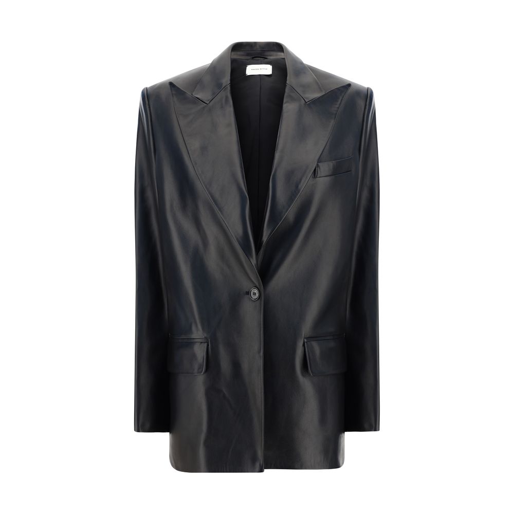 Blazer en cuir Magda Butrym noir