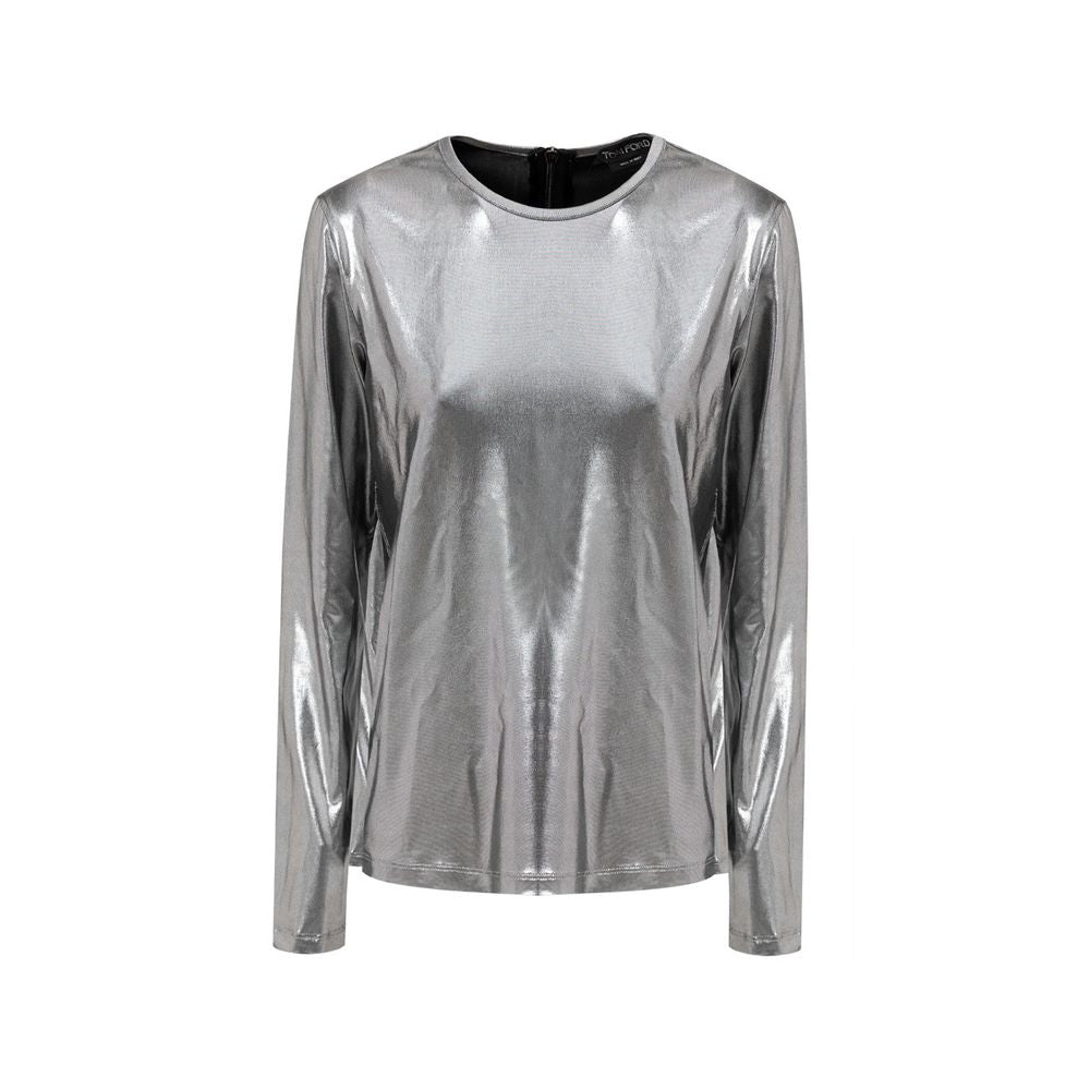T-shirt Tom Ford argenté métallisé