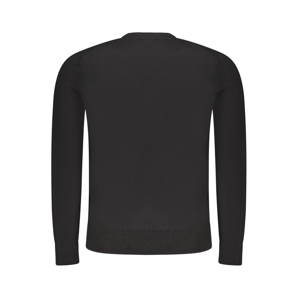 T-shirt noir à col en V noir