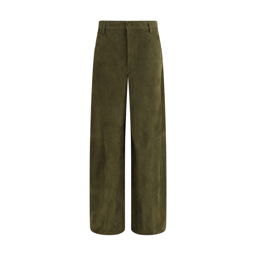 Pantalon Marni en cuir beige