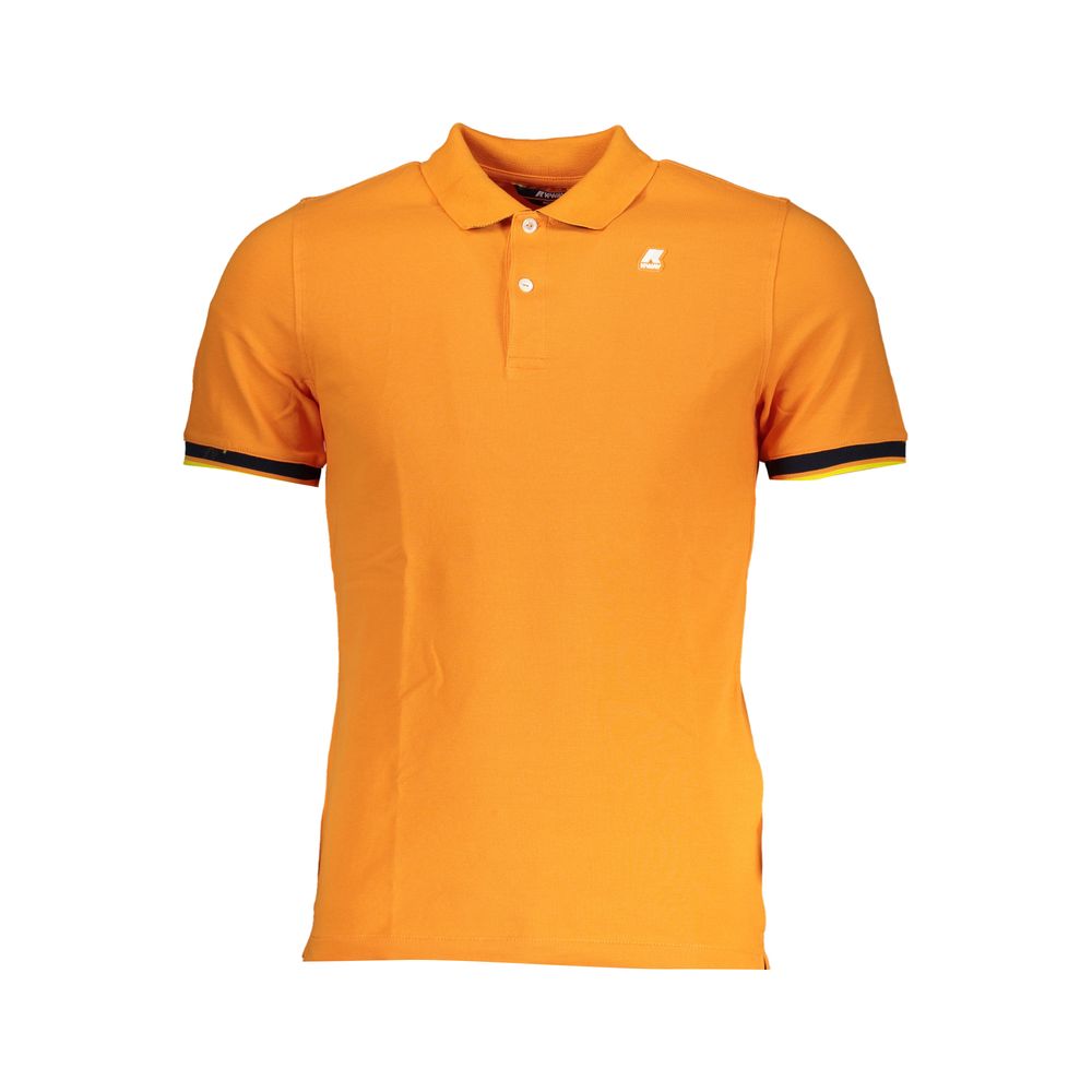 Polo K-WAY à détails contrastés orange