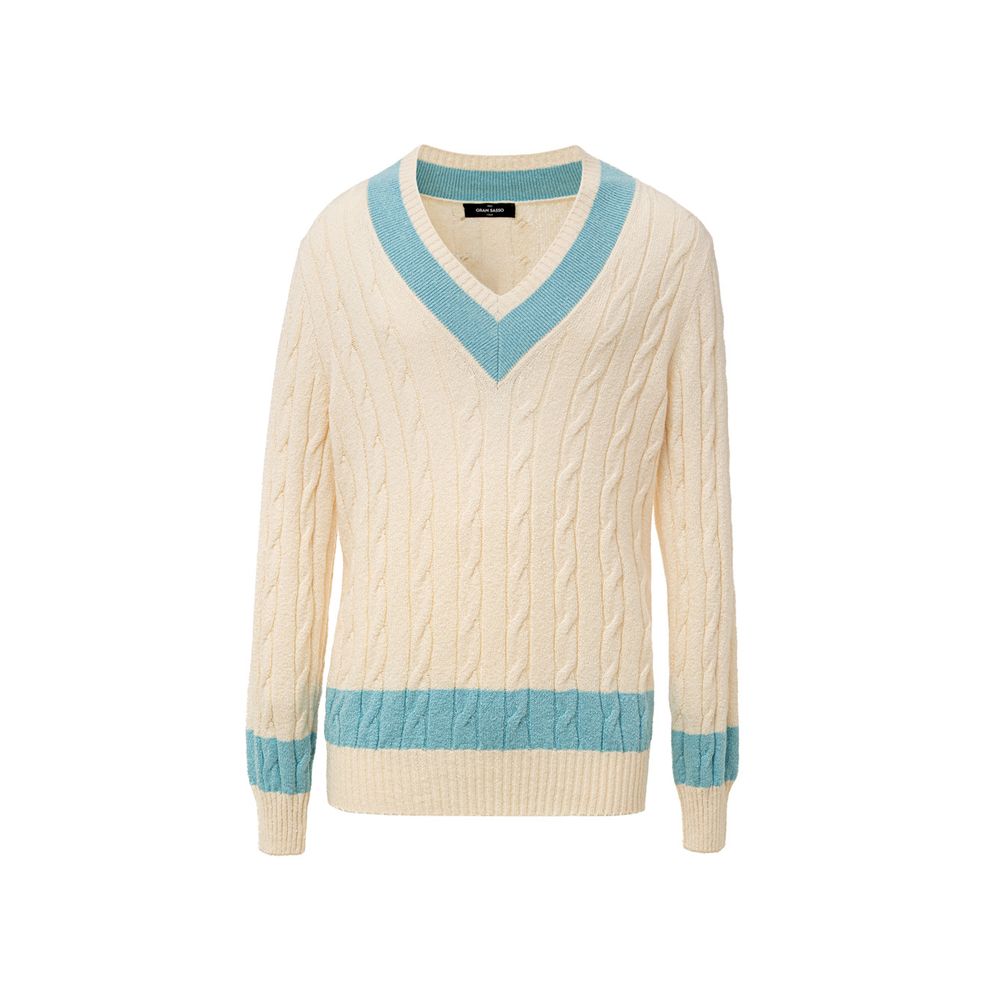 Pull Gran Sasso P20252315417403005 blanc/bleu clair
