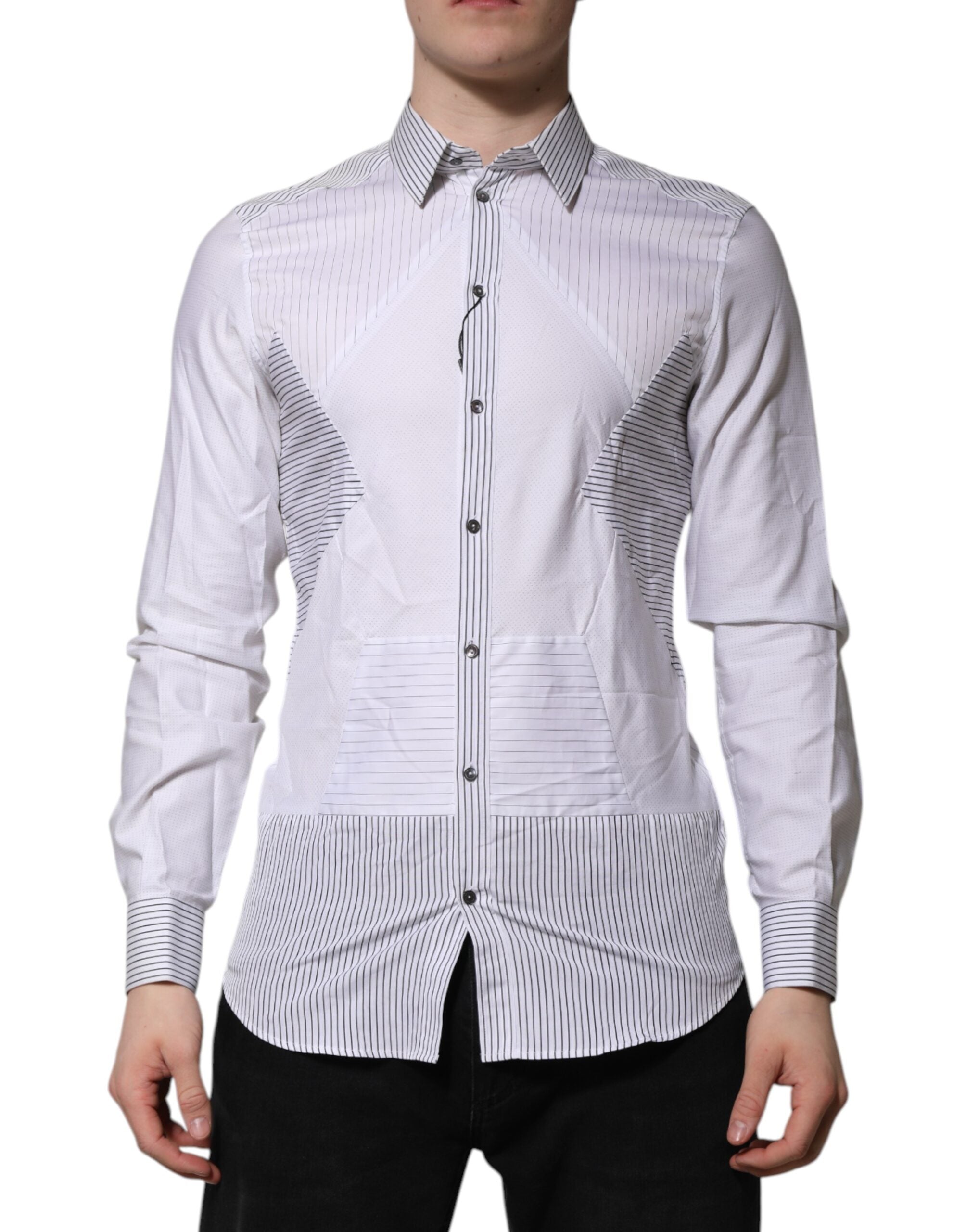 Chemise Dolce & Gabbana GOLD blanche à rayures