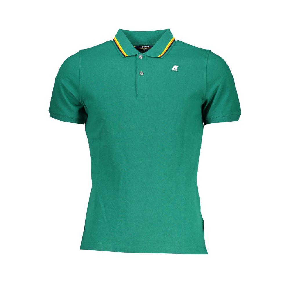 Polo vert à détail contrasté vert