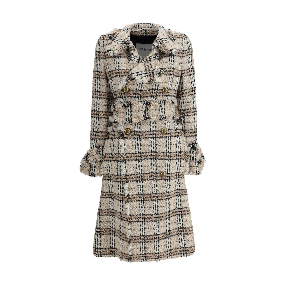 Manteau Burberry Check bouclé bicolore