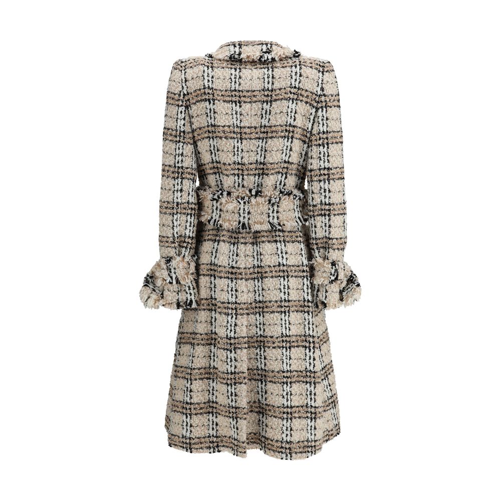 Manteau Burberry Check bouclé bicolore