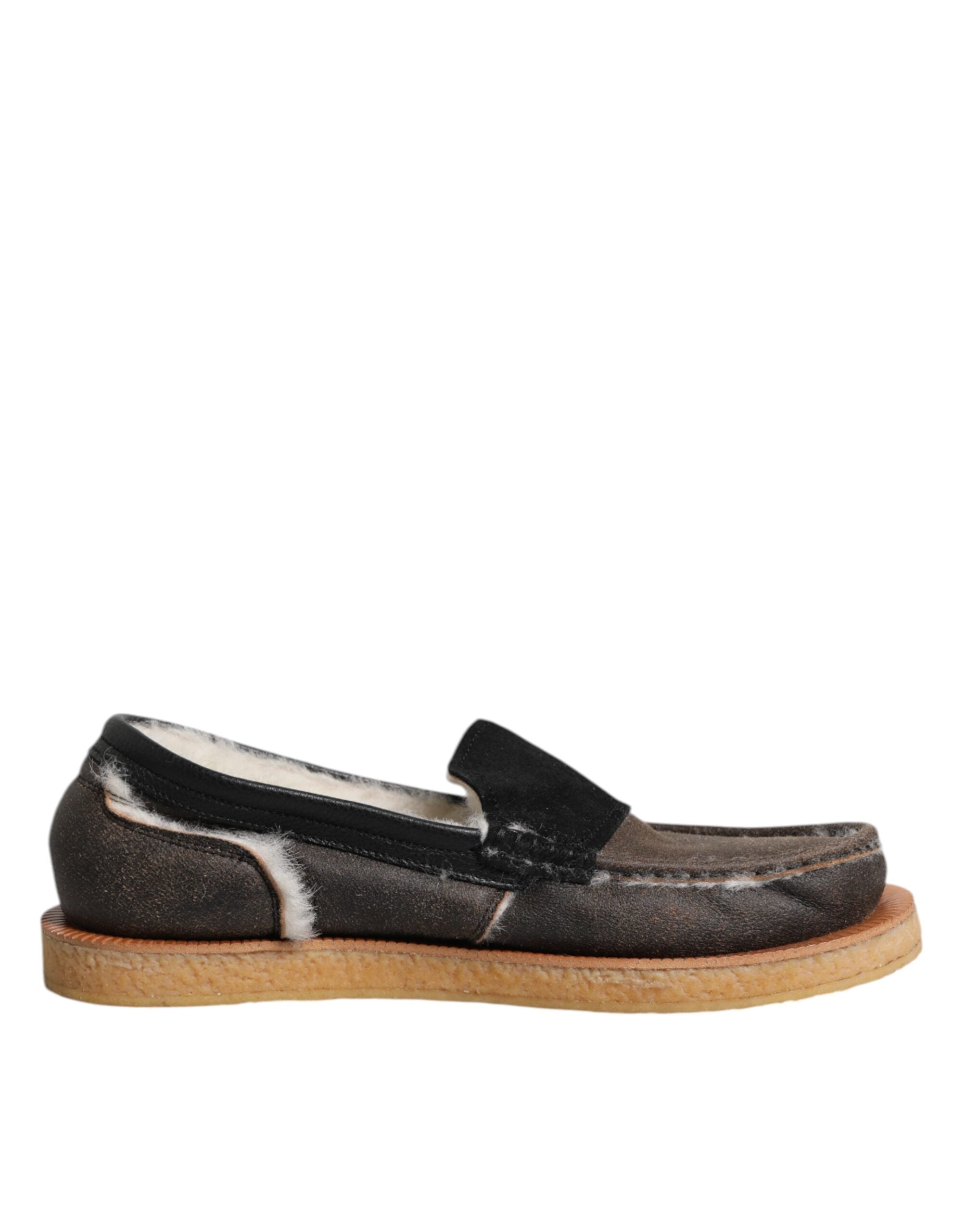 Loafers Dolce & Gabbana bruns et blancs