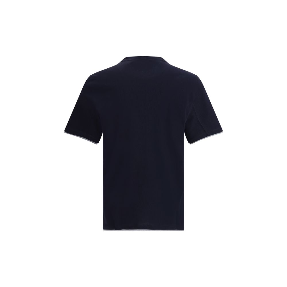 T-Shirt Brunello Cucinelli bi-ton blanc