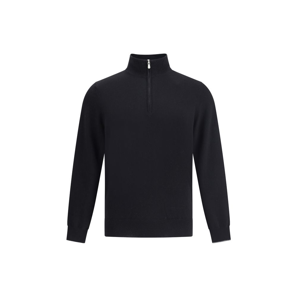 Pull Brunello Cucinelli avec col haut gris