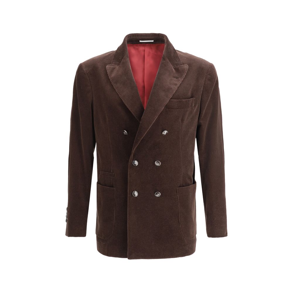 Blazer Brunello Cucinelli velours bleu